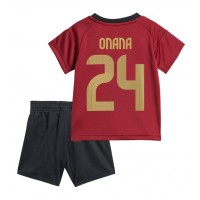 Maglia Calcio Belgio Amadou Onana #24 Prima Divisa Bambino Europei 2024 Manica Corta (+ pantaloncini)